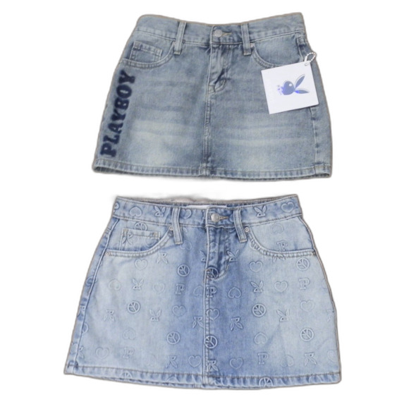 Playboy Denim Blue Jean Skirts Women's Size 0 Lot of 2 NWT READ - Picture 1 of 2